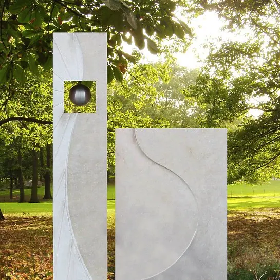 Corona – Grabstein Naturstein Modern Zweiteilig Kugel Gestaltung