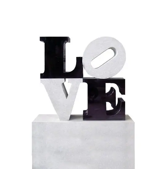 Love – Grabstein Naturstein Schwarz Weiss Love Design