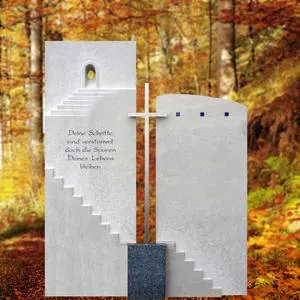 Porto Clara Grabstein Urnengrab Mehrteilig Treppe & Kreuz