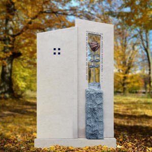 Bienno Grabstein Urnengrab Naturstein mit Rose