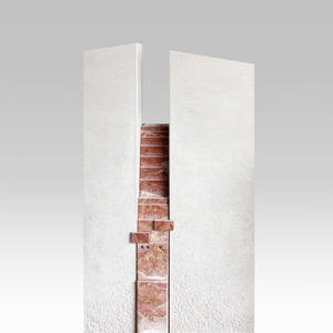 Eternamo Grabstein Urnengrab Travertin Kalkstein Modern mit Treppe