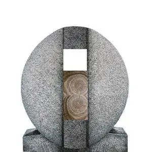 Aversa Legno Granit Doppelgrab Grabdenkmal mit Holz Symbol in Eiche