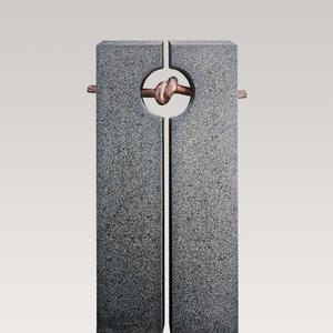 Legnano Granit Doppelgrab Grabmal mit Bronze Symbol Knoten