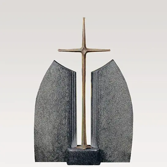 Ephraim Blanco – Granit Doppelgrab Grabstein mit Grabkreuz Bronze