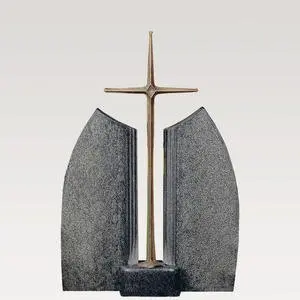 Ephraim Blanco Granit Doppelgrab Grabstein mit Grabkreuz Bronze