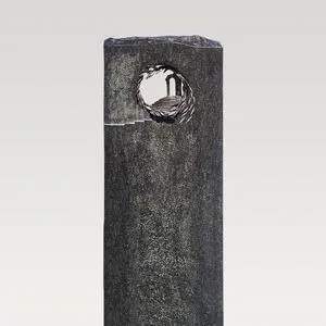 Lumière Granit Einzelgrab Grabstein mit Bronze Ornament Treppe & Tor
