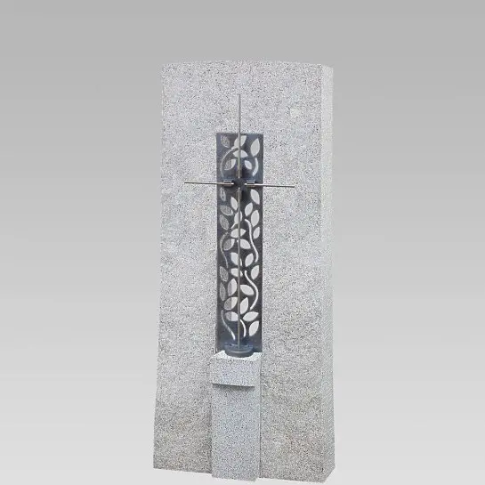 Amico Cruzis – Granit Grabstein Einzelgrab mit Bronze Kreuz Ornament