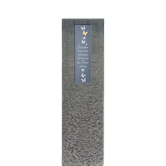 Celenta Lepi – Granit Grabstein mit Bronze Schrifttafel & Schmetterling