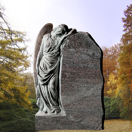 Granit Grabstein mit Engel CLARISSA • Stilvolle