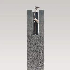 Celenta Flora Granit Grabstein Stele Doppelgrab mit Calla