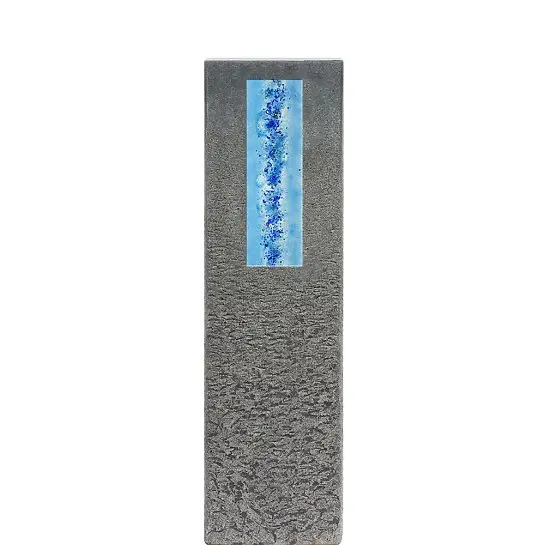 Celenta Aqua – Granit Grabstein Stele Doppelgrab mit Glaseinsatz