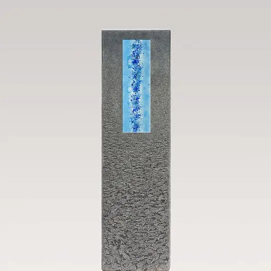 Celenta Aqua – Granit Grabstein Stele Einzelgrab mit Glaseinsatz