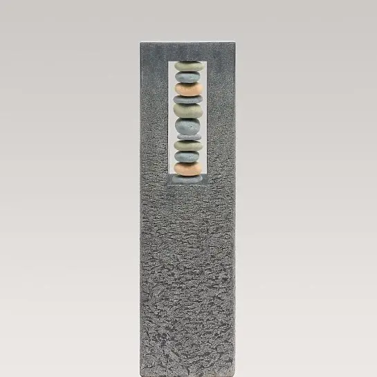 Celenta Pietra – Granit Grabstein Stele Urnengrab mit Kieselsteinen