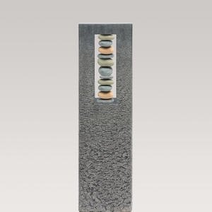 Celenta Pietra Granit Grabstein Stele Urnengrab mit Kieselsteinen