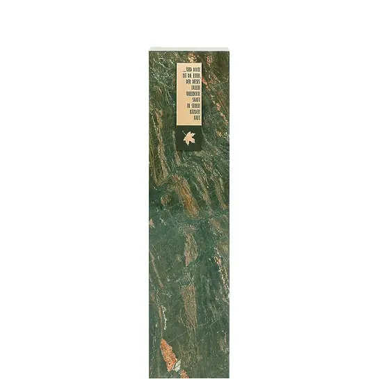 Tinzo – Grüner Marmor Grabstein Grün Einzelgrab mit Spruch