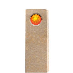Memoria Solis Helles Doppelgrabmal mit Glas Ornament Sonne