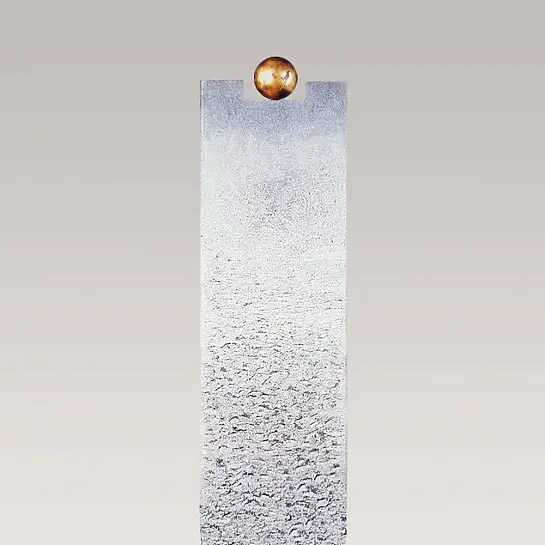 Portici Moderno – Kalkstein Einzelgrab Grabstein mit Bronze Symbol Kugel