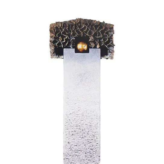 Portici Flora – Kalkstein Einzelgrab Grabstein mit Bronze Symbol Kugel & Baum