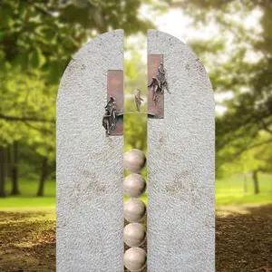 Bisegna Pilla Kalkstein Einzelgrabstein mit Bronze Ornament - Brücke