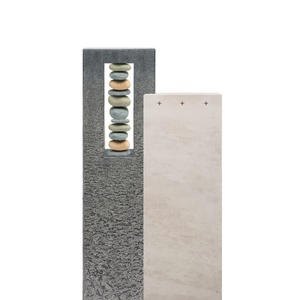 Casato Silicia Kalkstein & Granit Grabmal mit Flusskiesel