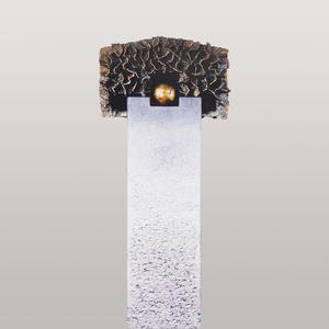 Portici Flora Kalkstein Urnengrab Grabstein mit Bronze Symbol Kugel & Baum