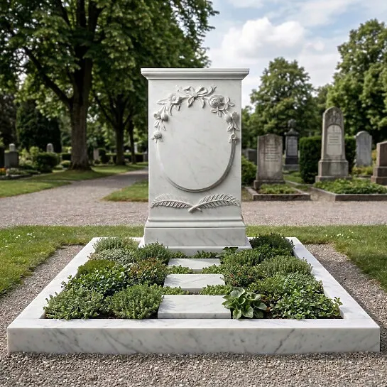 Klassischer Marmor Urnengrabstein - Fiorina (Detailansicht) 