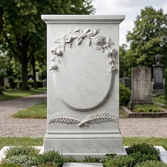 Klassischer Marmor Urnengrabstein - Fiorina (Detailansicht) 