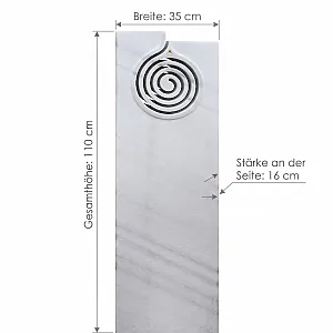 Grabstein mit Abmessungen