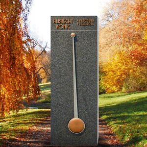 Amato Tempus Moderner Design Einzelgrabstein mit Pendel in Bronze / Edelstahl