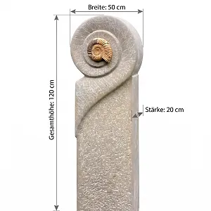 Grabstein mit Abmessungen