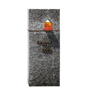 Domus Lumis Moderner Einzelgrab Grabstein mit Granit, Bronze & Glas