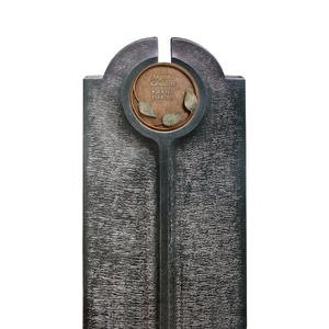 Novara Flora Moderner Einzelgrabstein mit Bronze Schrifttafel Rund