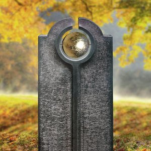 Novara Palla Moderner Granit Kindergrabstein mit Goldener Kugel