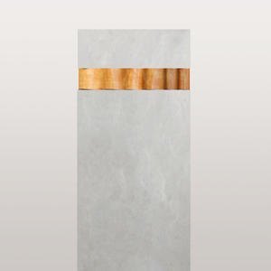 Borello Bianco Moderner Granit Urnengrabstein in Schwarz mit Quarzit Ornament