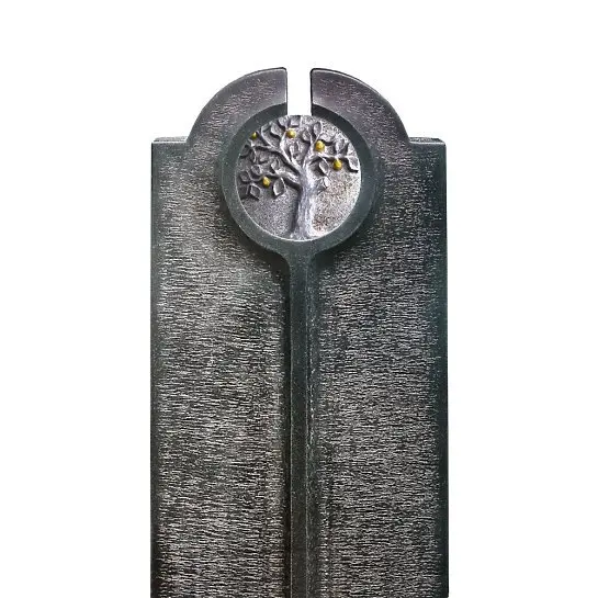 Novara Albero – Moderner Urnengrabstein mit Granit Lebensabum Relief Rund
