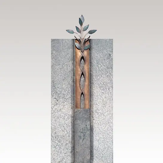 Antiqua – Modernes Doppelgrabmal mit Bronze Blättern