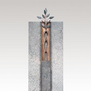 Antiqua Modernes Doppelgrabmal mit Bronze Blättern