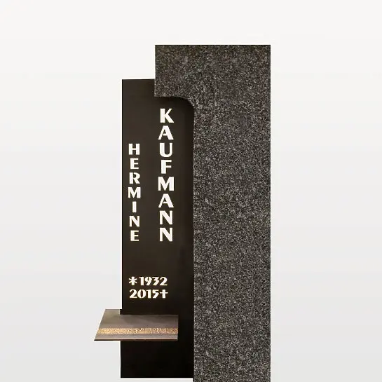 Memento – Modernes Grabstein-Design in Granit & Metall für ein Doppelgrab