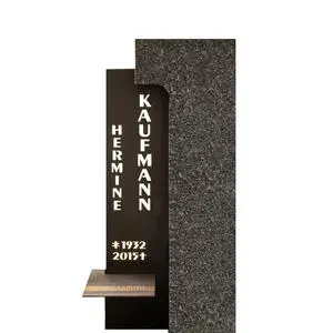 Memento Modernes Grabstein-Design in Granit & Metall für ein Einzelgrab