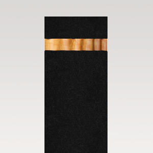 Borello Nero Modernes Granit Doppelgrabmal in Schwarz mit Quarzit Ornament