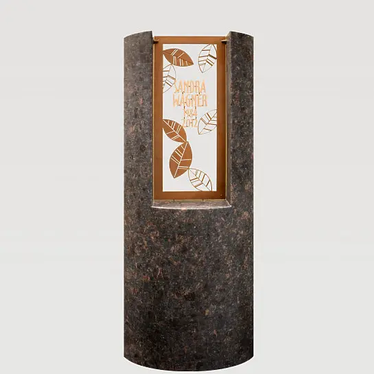 Pagella – Modernes Granit Einzelgrabmal mit Floralem Bronzeornament & Inschrift