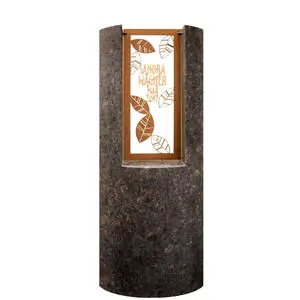 Pagella Modernes Granit Urnengrabmal mit Floralem Bronzeornament & Inschrift
