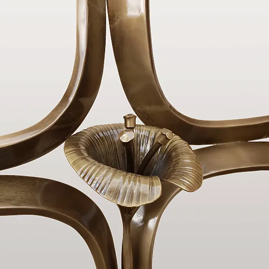 Modernes stehendes Bronze Grabkreuz mit Sockel für ein Einzelgrab - Agapido (Detailansicht) 