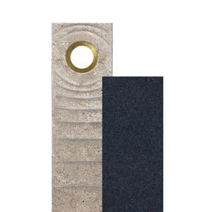 Sovello Vista Muschelkalk Einzelgrabstein Zweiteilig Hell/dunkel mit Bronze