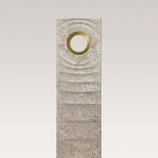 Levanto Vista – Muschelkalk Urnengrabstein mit Bronze Symbol Lebenskreis