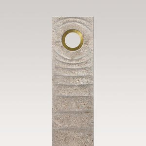 Levanto Vista Muschelkalk Urnengrabstein mit Bronze Symbol Lebenskreis