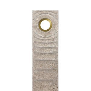Levanto Vista Muschelkalk Urnengrabstein mit Bronze Symbol Lebenskreis