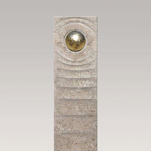 Levanto Globo Muschelkalk Urnengrabstein mit Kugel in Gold