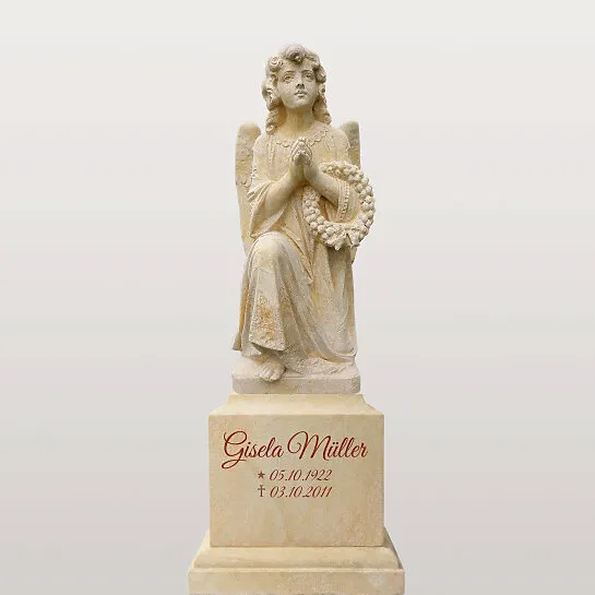 Great Vibes Regular : Romantischer Engelgrabstein nach antiker Vorlage aus Sandstein - Doppelgrab Kalina Nobile (Schriftbeispiel 2 von 2)