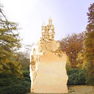 Rapunzel Kindergrabstein mit Märchenschloss